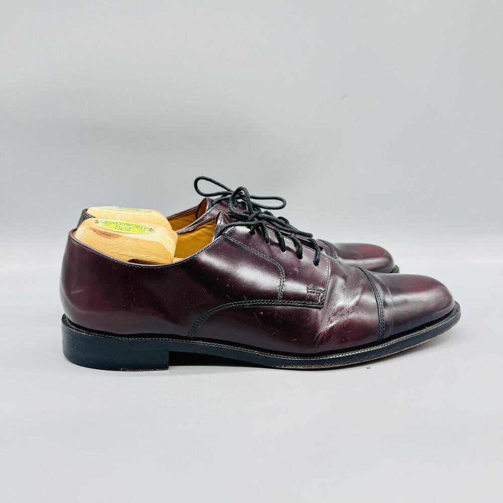 Cole Haan Shoes Mens 10 Brown Leather Cap Toe Derby Oxford Lace Up Dress Classic
